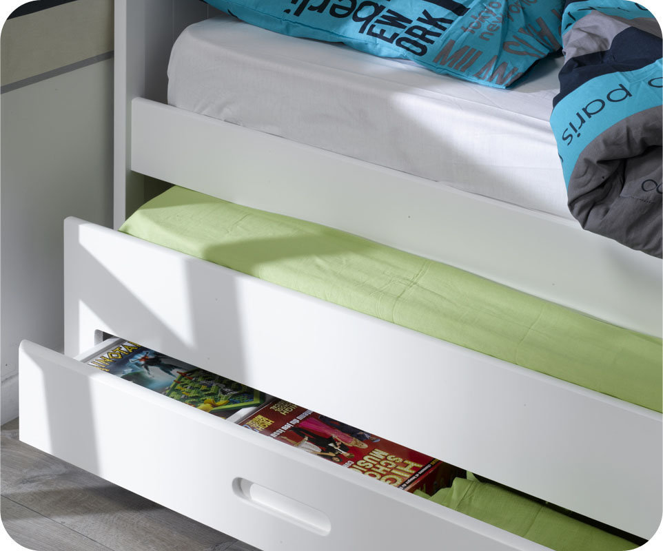 Sofá cama nido juvenil 90x200cm. SWAM Blanco