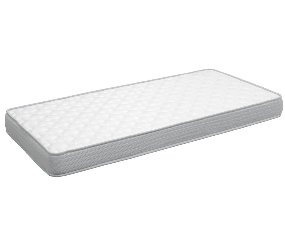 Cama infantil de madera maciza lila con somier y colchón