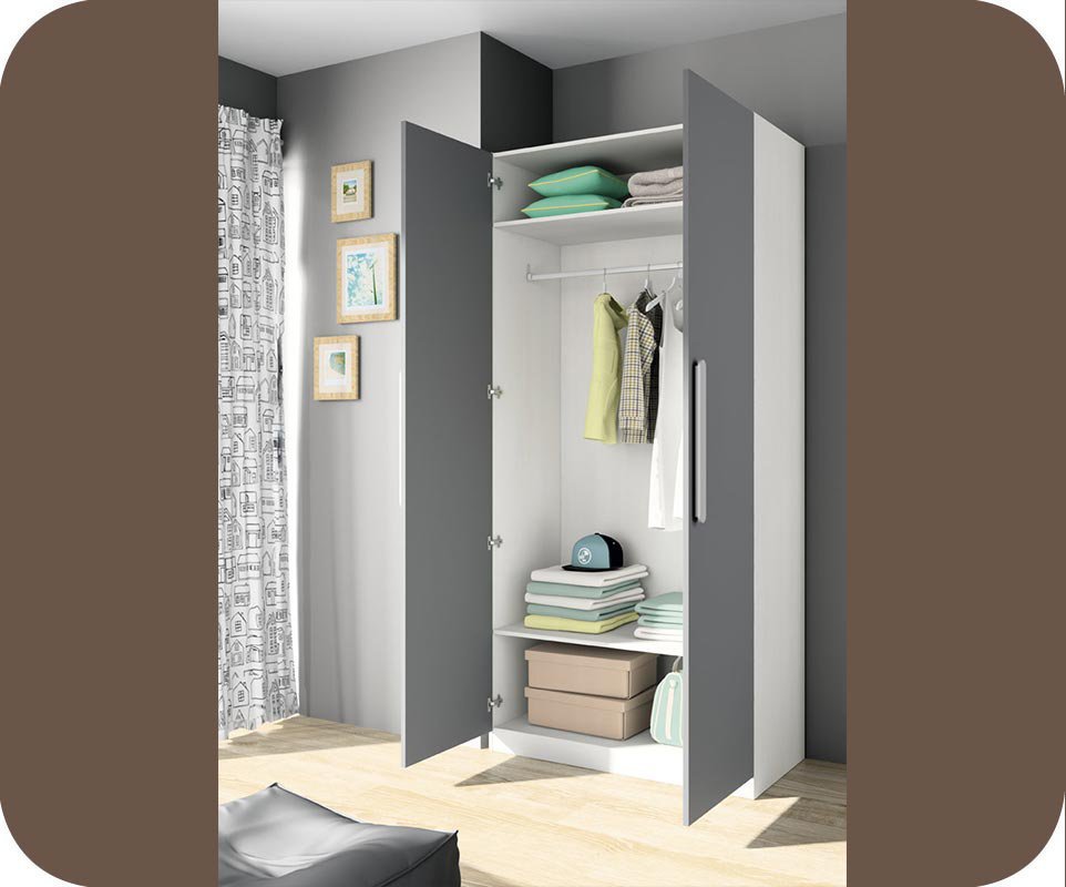 Armario Juvenil Planeta Blanco y Gris Antracita Adesivo De Janela ~ Armario Juvenil Planeta Blanco y Gris Antracita