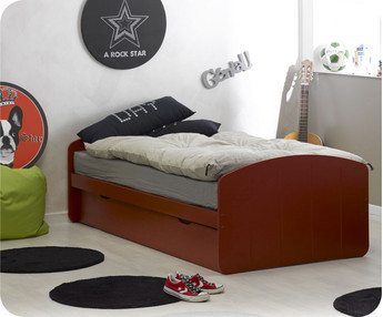 Cama nido juvenil 90x190cm Dream'In Roja madera maciza