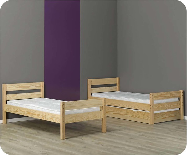 Litera separable Kids, dos camas individuales de madera maciza