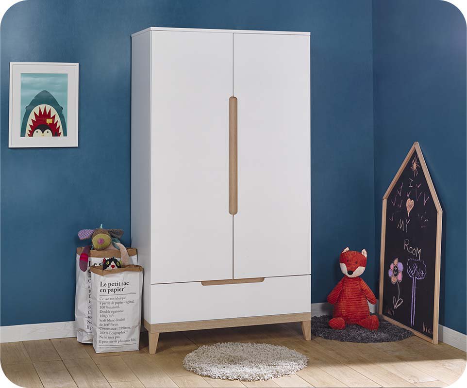 Armario Bebé 2 puertas y 1 cajón blanco haya RIGA Adesivo De Parede Triangulos Coloridos ~ Armario Bebé 2 puertas y 1 cajón blanco haya RIGA