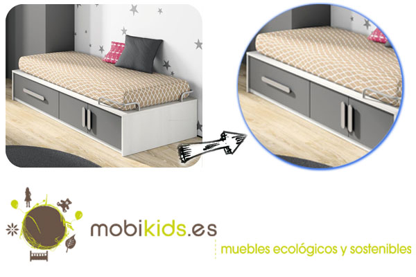 Cama para niños con almacenaje extra