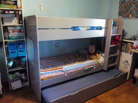 Litera juvenil SPARK de 90x200 cm en color lino