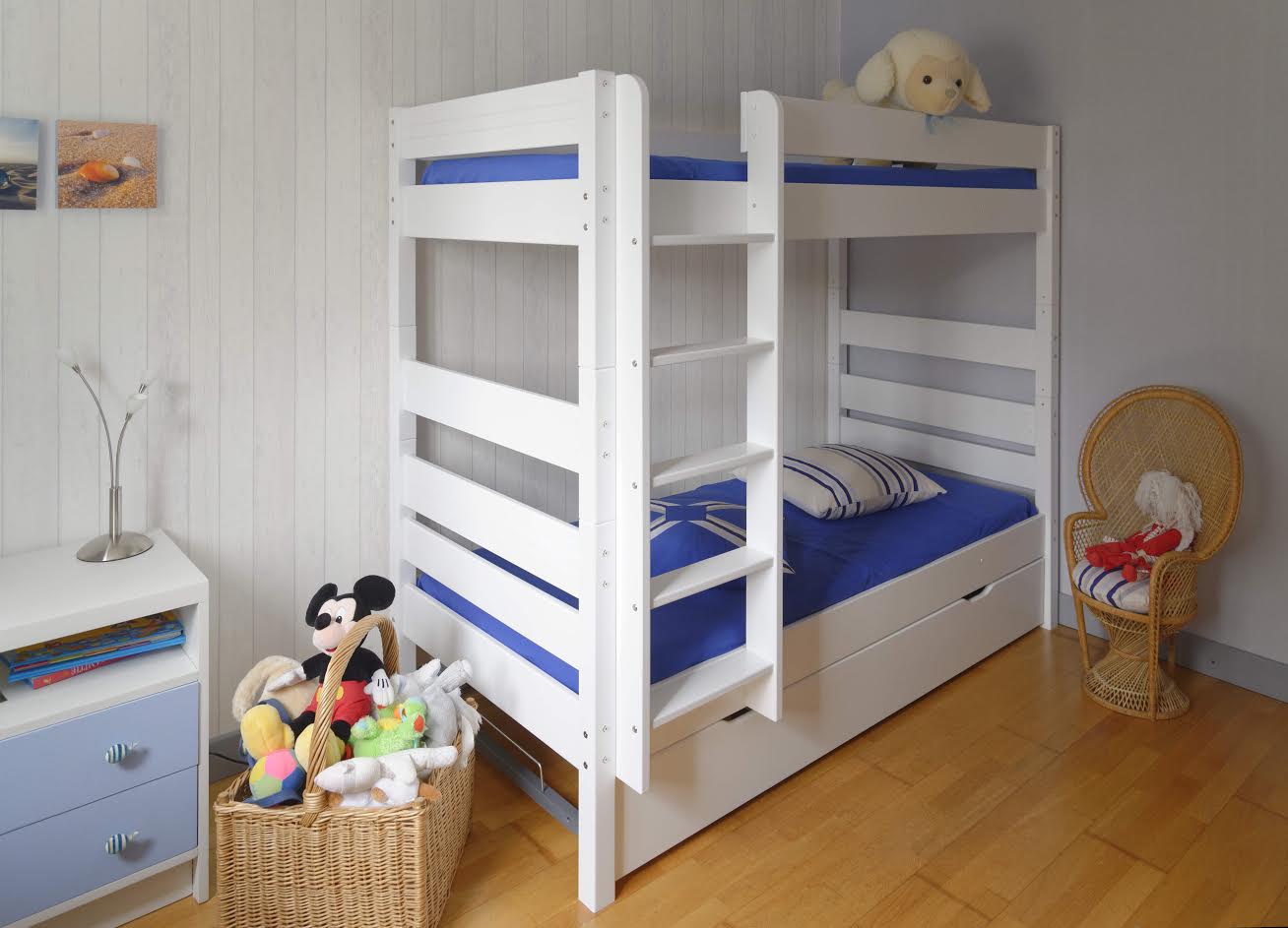 Litera Kids blanca con cama supletoria