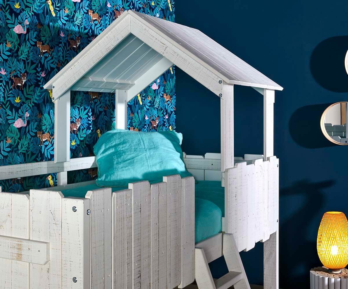 Comprar Cama Cabaña blanca, 90x190 con colchón