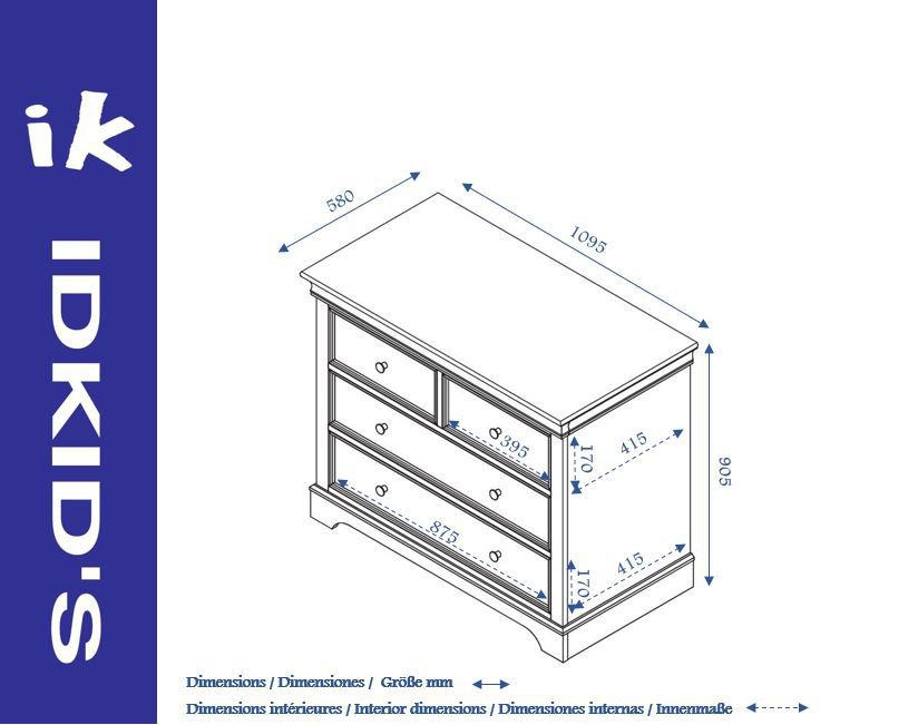 Habitación Bebé Completa MEL, Cuna, Cómoda, Armario