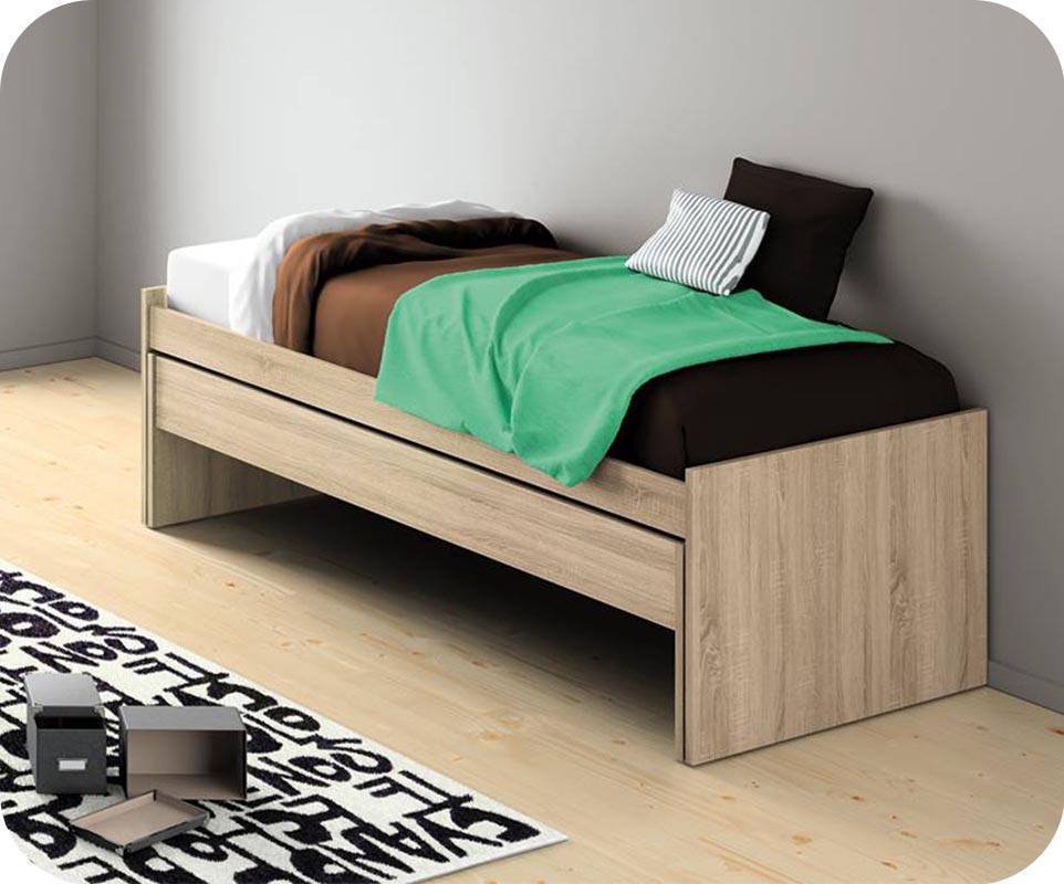 Cama Nido Juvenil de 90x200cm color Roble