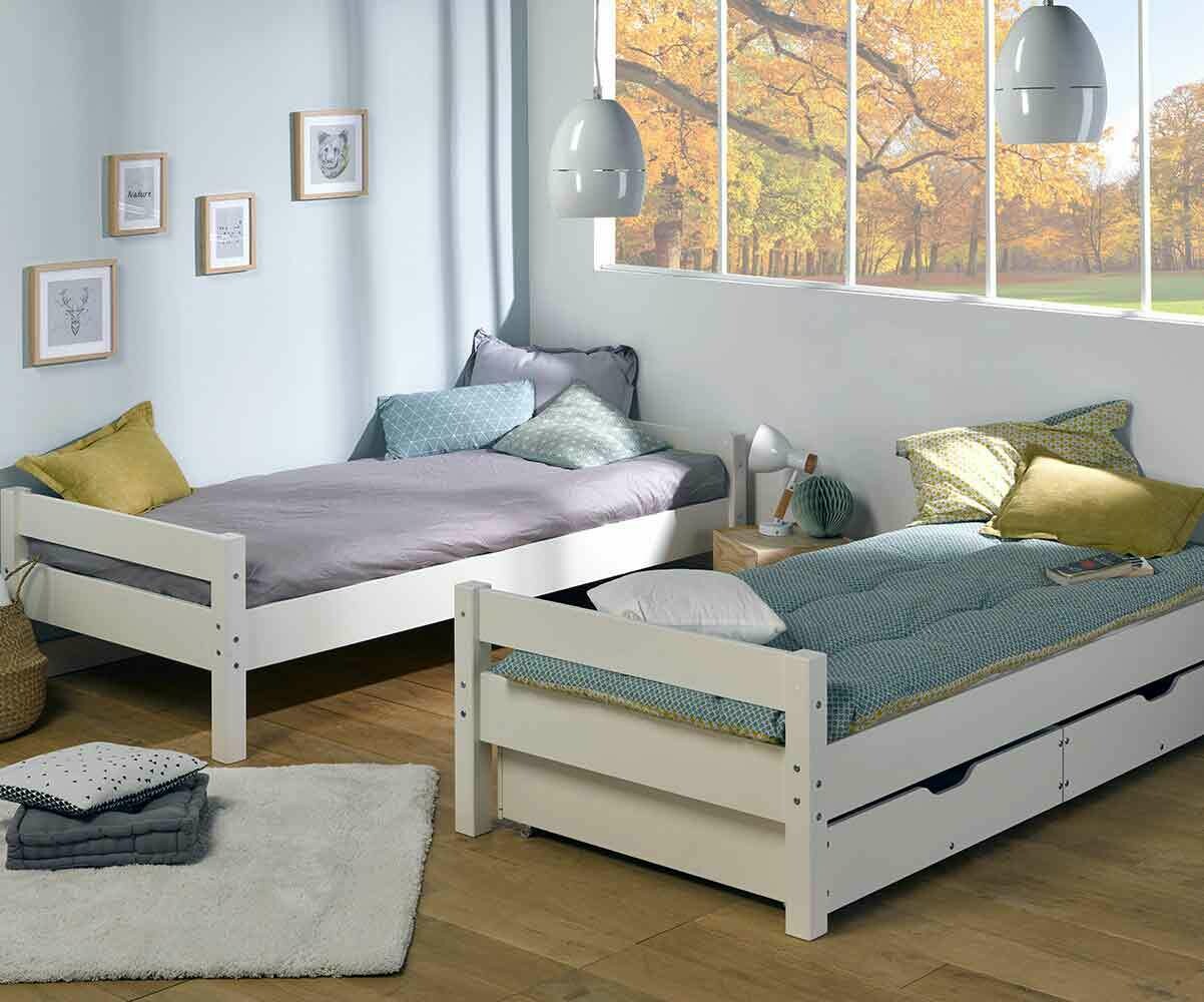 Litera infantil con cama nido - Hikari, en madera maciza