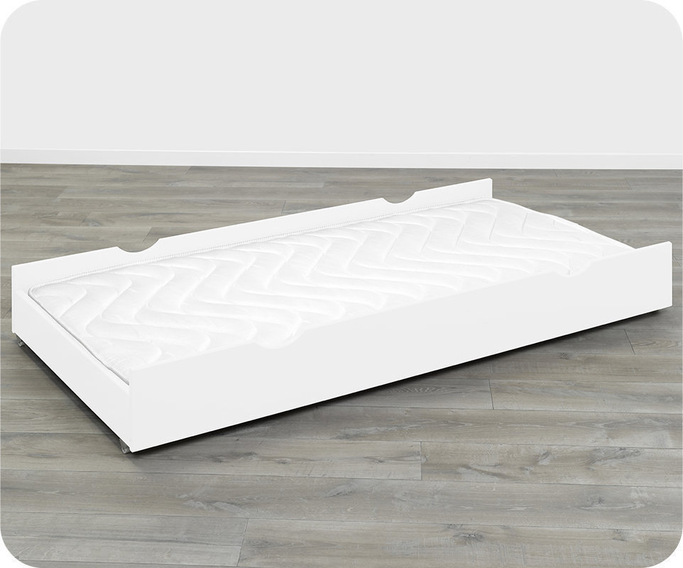 Cajón/cama Pino Macizo para camas de 90x200cm Blanco