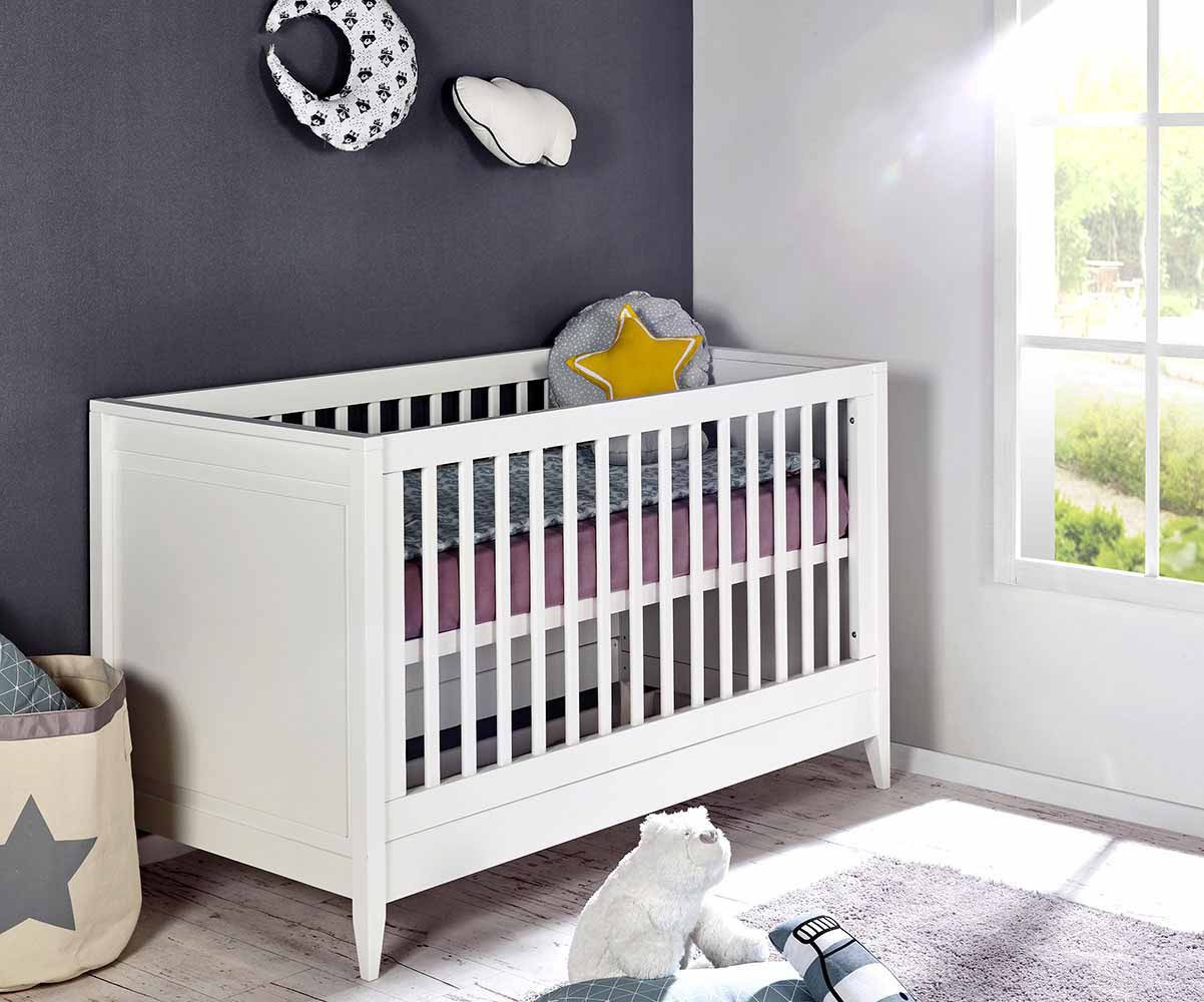 Cuna evolutiva de madera maciza blanca LOU