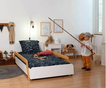 Cama Infantil con Barreras - Ari. Madera Maciza