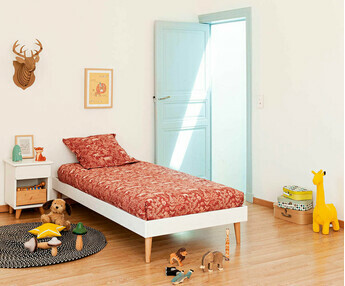 Cama infantil Montessori con colchón - Kyou, 100% madera maciza