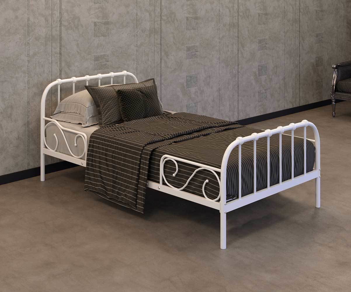 cama para niños y jóvenes Cama infantil de diseño 90 x 200 cm cama de invitados cama con chimenea protección contra caídas y somier color blanco sin colchón 