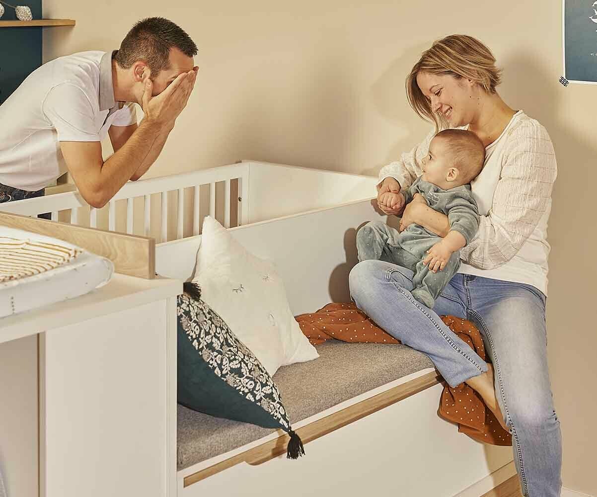 Cuna Bebe Combinada Convertible Con Colchones Angel