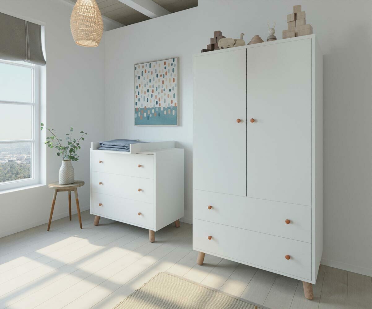 Cambiador bebé amovible para cómoda Alma, Paneles de Fibras de