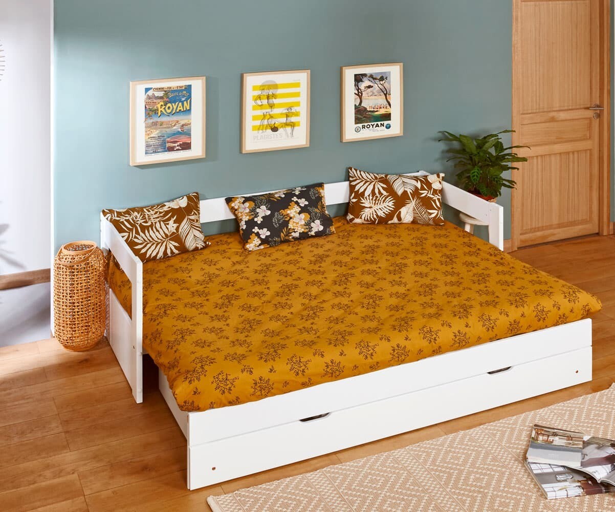 Cama nido infantil con cajón Hikari, madera maciza