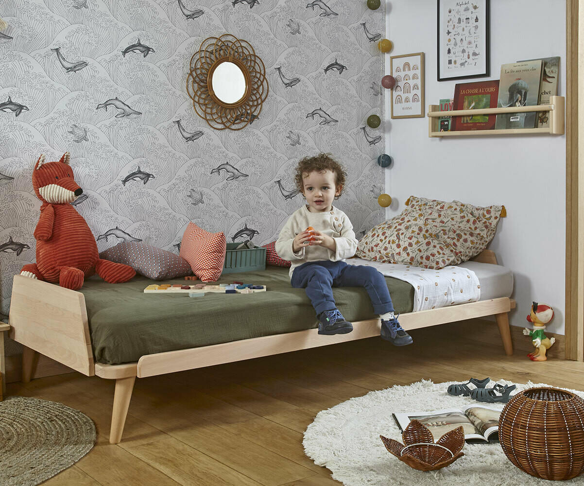 Cojin protector top cama niños