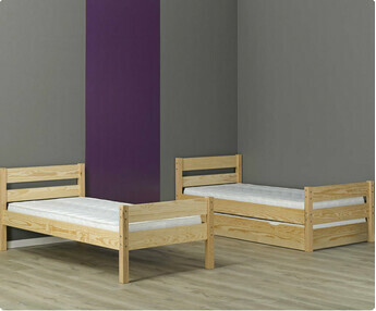 Cama juvenil Natural 1,2,3 + 2 colchones