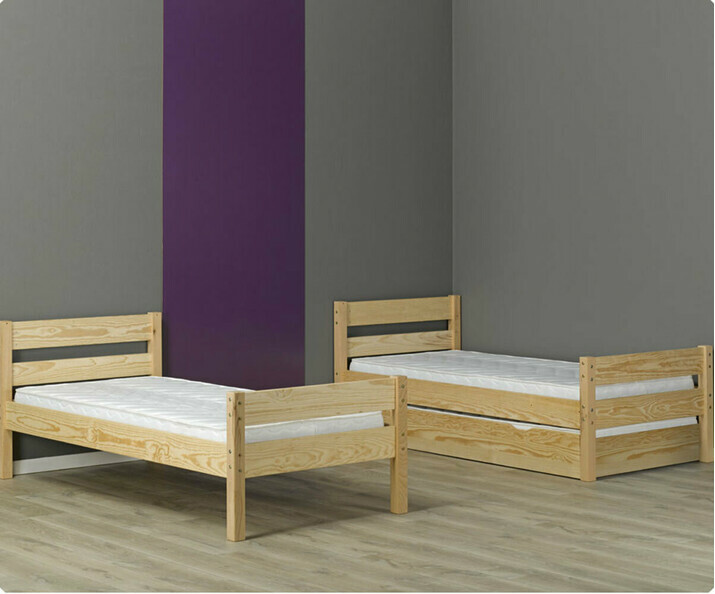 Cama juvenil Natural 1,2,3 + 2 colchones