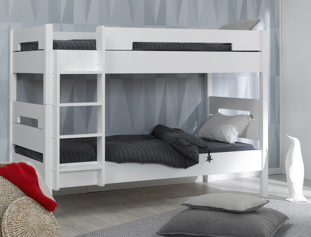Venta de litera juvenil blanca con 3ª cama opcional. Modelo MILO