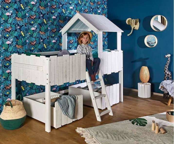 Cama Casita Infantil con Colchn - Cisne