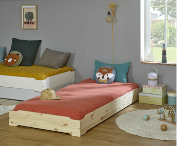 Cama apilable Montessori - Happy, madera natural