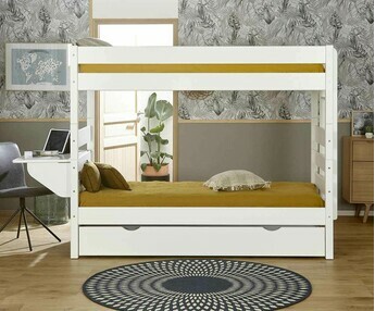 Litera juvenil modular + Cama Nido Supletoria, Blanca. KIDS