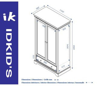 Armario beb MEL - dimensiones