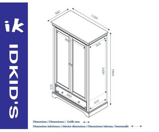 Armario beb MEL - dimensiones