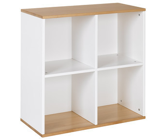 Mueble de almacenaje - 4 Compartimientos Blanco y Haya