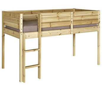 Cama media alta Tamis, acabado madera natural 90x190 cm