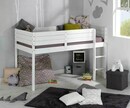 Cama media alta con escritorio y colchón - Tamis