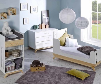 Mini Dormitorio Beb Sueo Coin Cuna Que se Transforma en Cama  