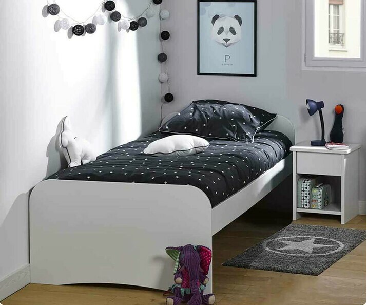 Cama infantil Twist, acabado blanco, madera maciza