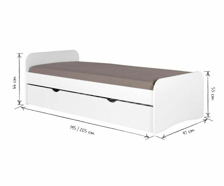 Dimensiones Cama nido Twist Blanca 90x200cm