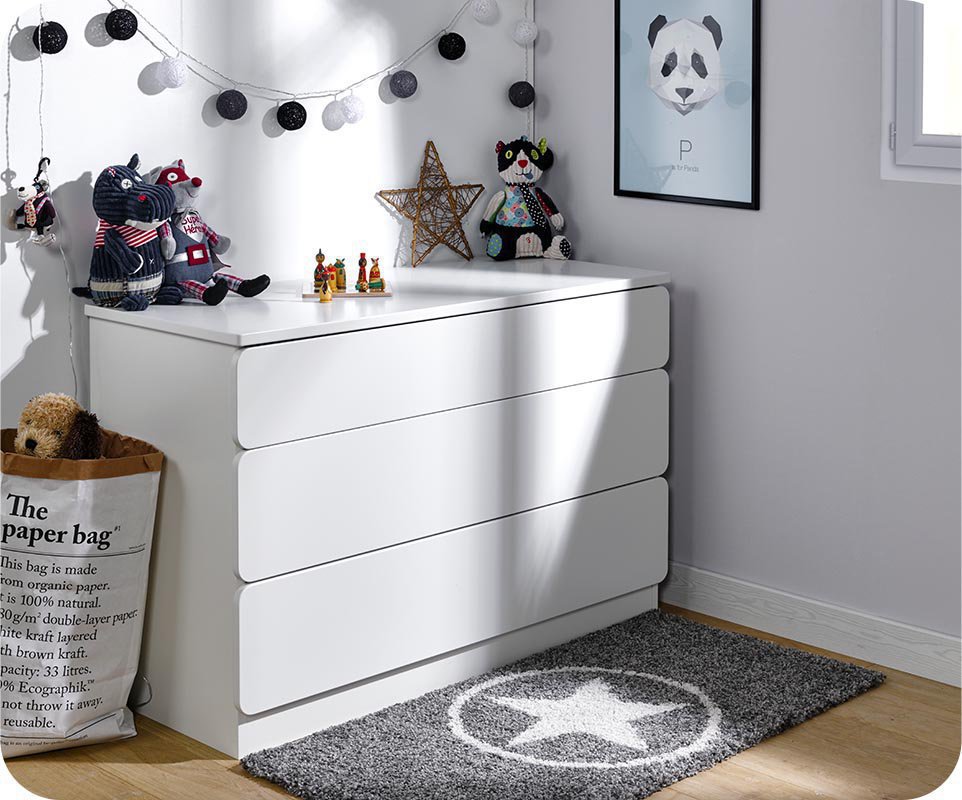 Dormitorio juvenil TWIST de 3 Muebles Blanco