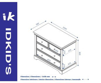 Cmoda juvenil MEL - dimensiones