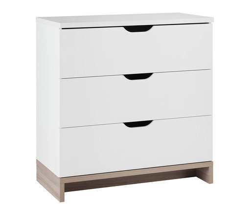 Cmoda beb Pluma blanca y madera