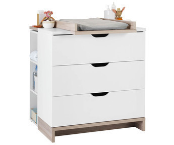 Cmoda bb Eol con cambiador, madera y blanco