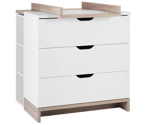 Cmoda bb Eol con cambiador, madera y blanco