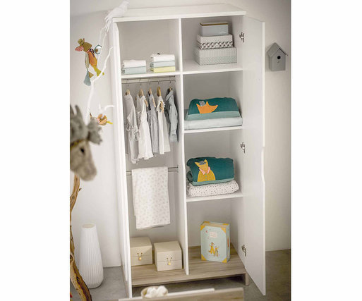 Armario beb Pluma  blanco y madera