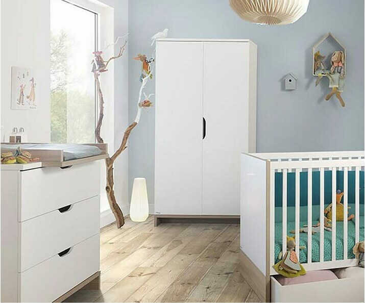 Armario beb Pluma  blanco y madera