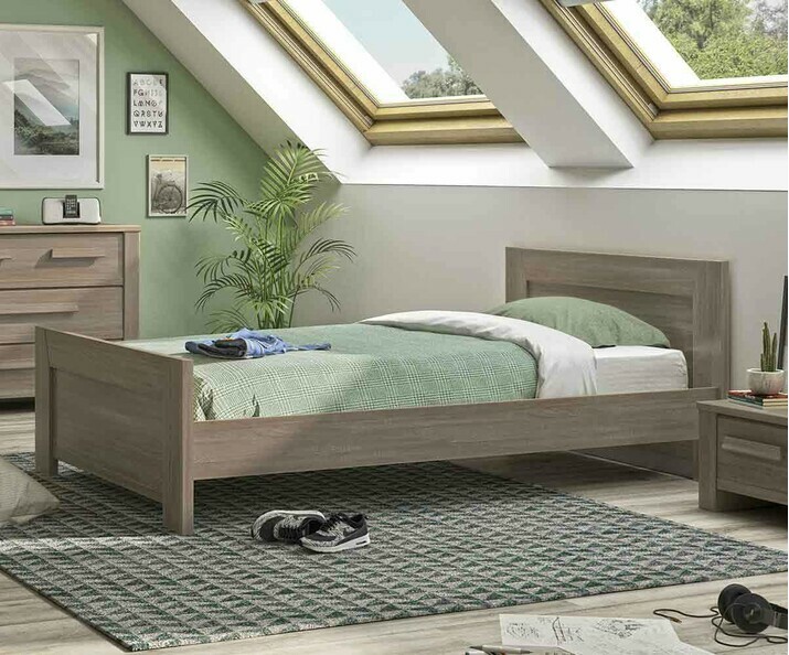 Cama juvenil Auckland 90x190cm, Roble Mobila