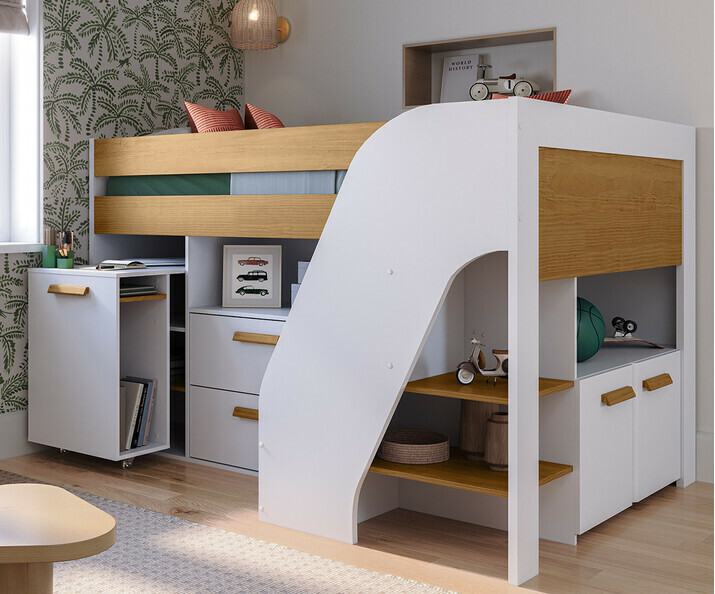 Cama media alta con colchn - Auckland