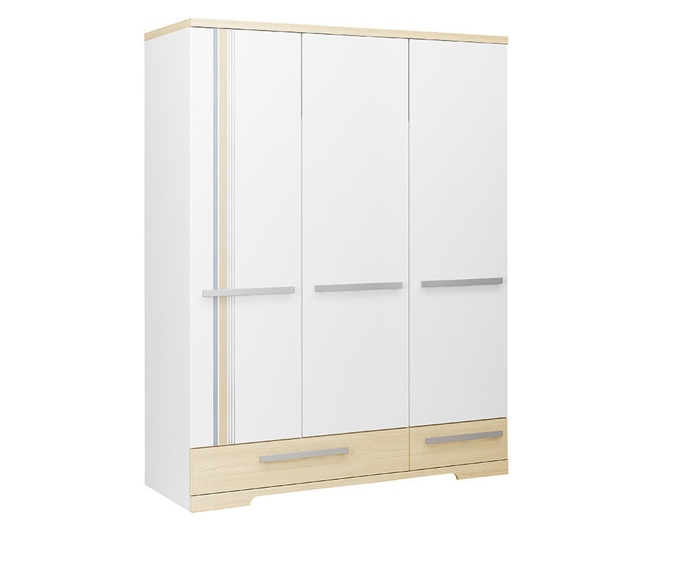 Armario juvenil 3 puertas Bora Blanco y Madera Armario Juvenil Blanco ~ Armario juvenil 3 puertas Bora Blanco y Madera