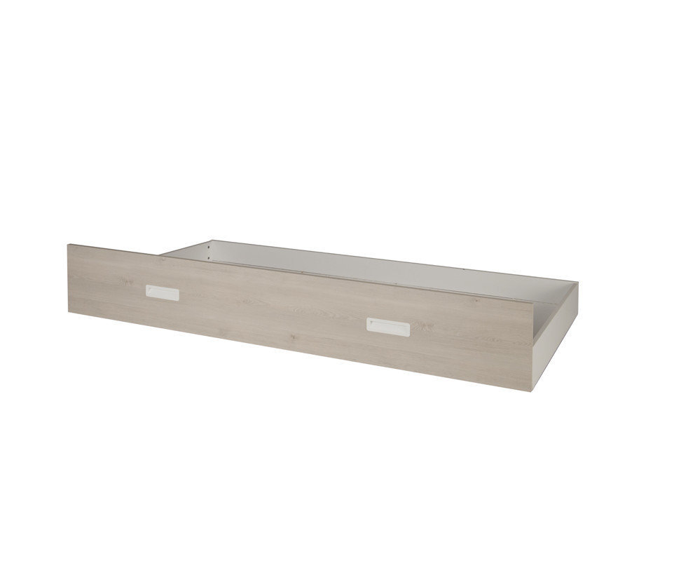 Cajón de almacenaje para cama Leo 90x200 Blanco y Madera