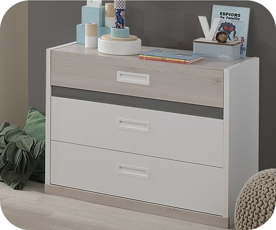 Dormitorio juvenil LEO de 4 Muebles Blanco y Madera