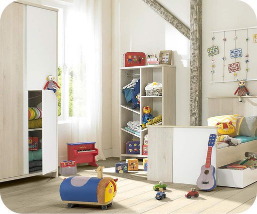Habitacin Beb Lili, transformada en Dormitorio juvenil, Blanca y Madera