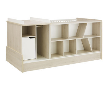 Cuna evolutiva combinada Lili Blanca y Madera (Parte trasera)